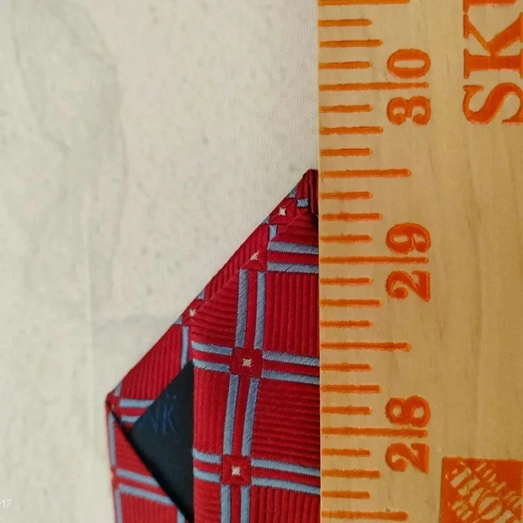 Jos A. Bank Executive Collection Tie Necktie Silk Red Blue Geometric Square TT - Picture 6 of 6